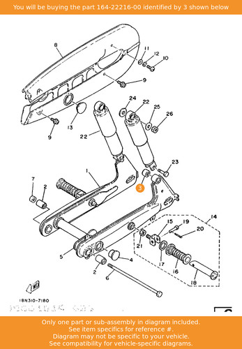 Yamaha bush rear - rear, shock