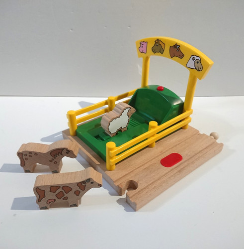 Wooden railway train - -, genuine