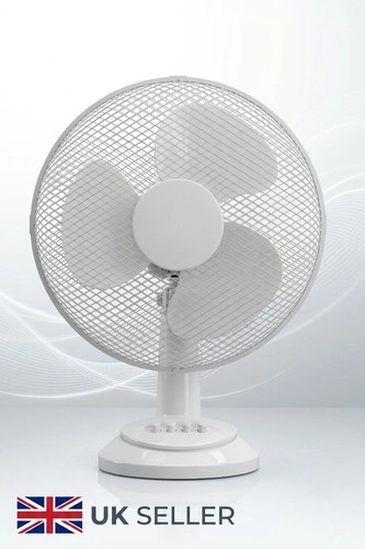 Desk fan white 30w - 12",