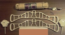 CEILING HANGING CLOTHES AIRER KIT CAST IRON ENDS ROPE KITCHEN LAUNDRY MAID DRYER