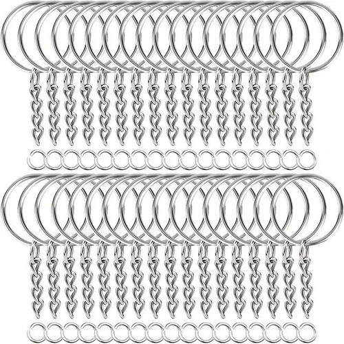 Keyring with chain and - with,