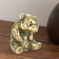 Brass Bear Statue Retro Small Metal Statue Collectible Office Tea Table Statue