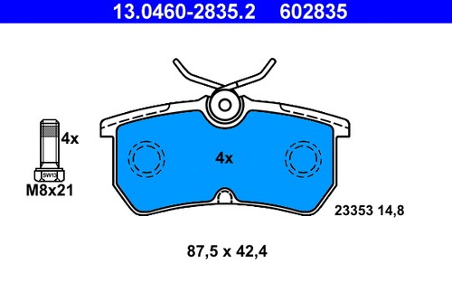 Rear brake pad set - rear,