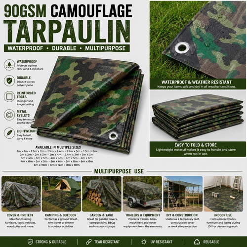 Camouflage tarpaulin gsm - tarpaulin, 90