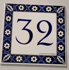 Ceramic house number tile - number, 32