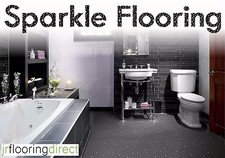 GREY Sparkly Flooring / Glitter Effect Vinyl Floor. Sparkle Lino - JRFGR