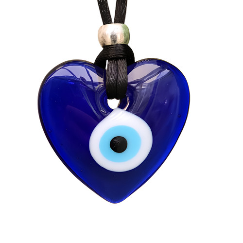Evil eye heart pendant - evil,