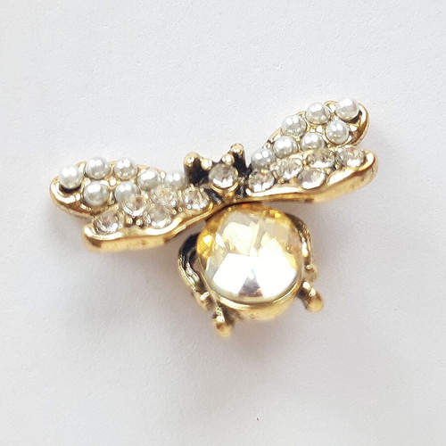 Diamante bee button - bee,