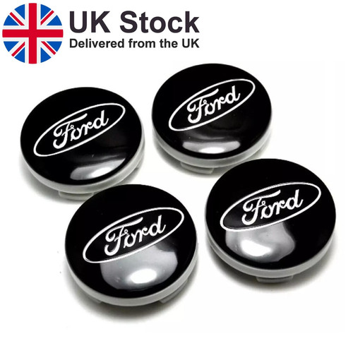 Black ford centre caps 54mm - 4x,