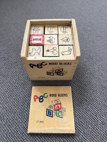 Abc wooden building blocks - building,