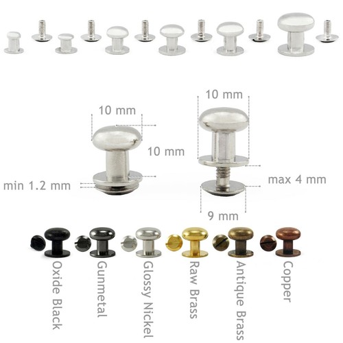 Sam brown button screw - brown, studs