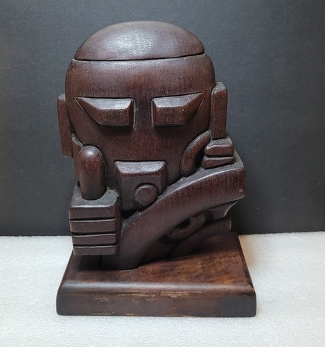 Vintage cubist wood sculpture - vintage,