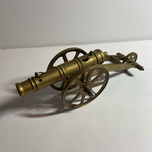 Vintage brass cannon miniature - vintage,