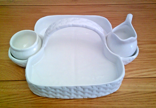 White ceramic strawberry - ceramic,