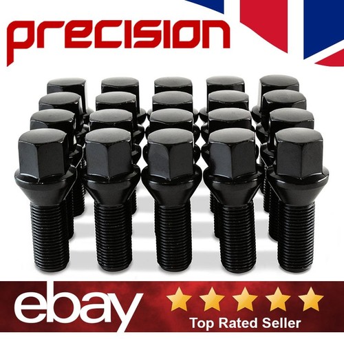 Black wheel nuts bolts - 20, x