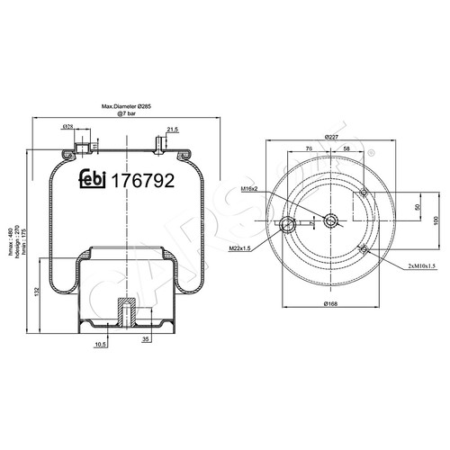 Febi air suspension spring - air,