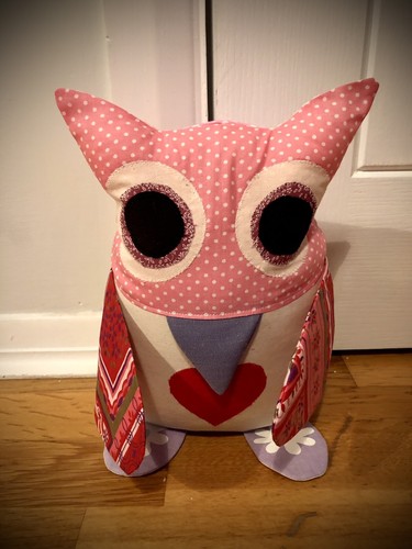 Handmade pink owl - owl, door