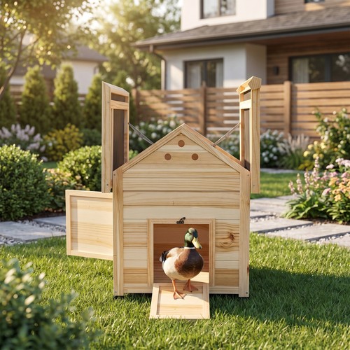 Pawhut wooden duck - wooden,