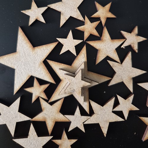 Wooden wood star embellishment - wood,