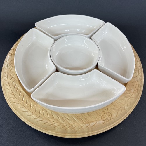 Carved wooden lazy susan 5 - l,