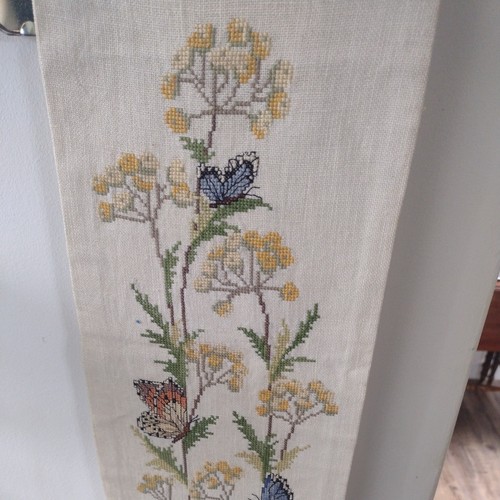 Vintage embroidered bell pull - embroidered,