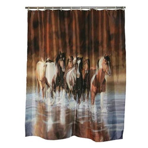 Horse shower curtain set x - shower,