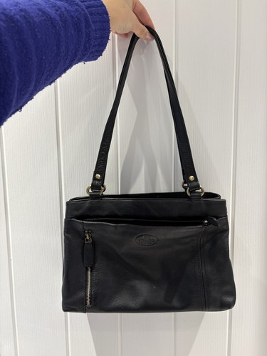 Rowallan black leather handbag - black,