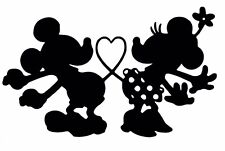MICKY AND MINNIE MOUSE LOVE HEART TAILS CUT VINYL WALL ART STICKER /DECAL  15cm