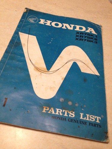Honda part list - part, xr75