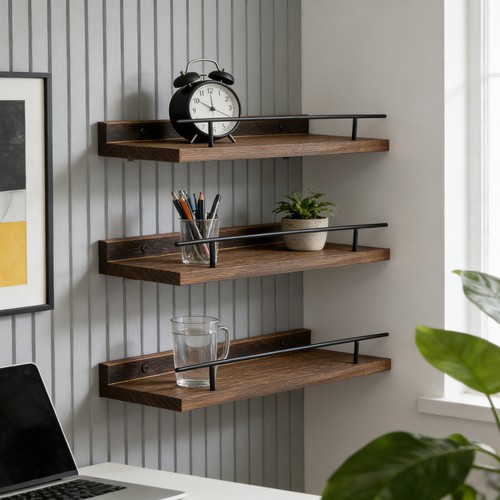 3piece rustic shelves floating - shelves,