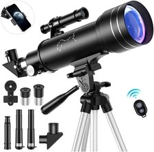 CFEN Astronomy Telescope for Kids Beginner, 70MM Aperture 400MM FMC w Adjust Tri