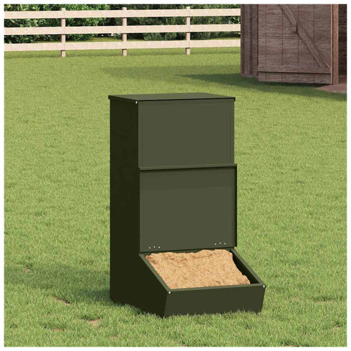 Pig feeder olive green - pig,