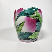 Vintage Chinese Famille Rose Porcelain Vase Flower Petal Tulip
