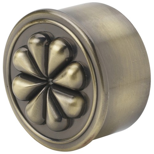 Antique brass petal end caps - antique,