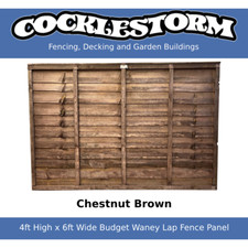 4ft High x 6ft Wide Chestnut Brown Fence Panel - Free Delivery Within 70 Miles