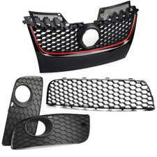 4PCS For VW Golf GTI MK5 Jetta Front Bumper Center Mesh Grille + Fog Light Grill