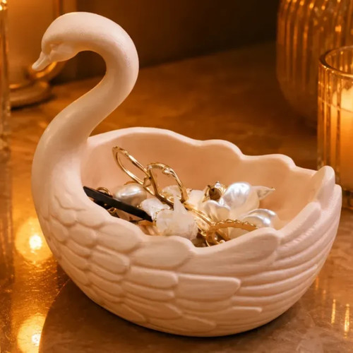 Swan jewelry bowl - swan, trinket