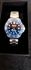 Depth Charge Automatic Divers Watch Men Stainless Steel Gradient Blue Dial