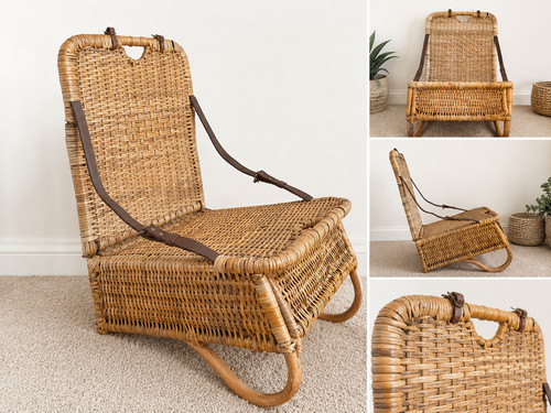Vintage rattan fishing chair - vintage,
