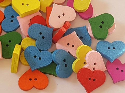 Mixed bright wooden heart - bright,