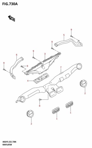 Suzuki genuine louver - louver, side