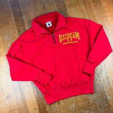 Billionaire Boys Club Icecream Skateboards Red Quarter Zip Sweatshirt Size Small