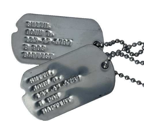 Notched dog tags - notched,