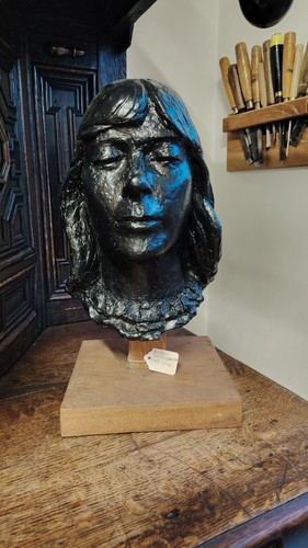 Vintage plaster bust lady - vintage,