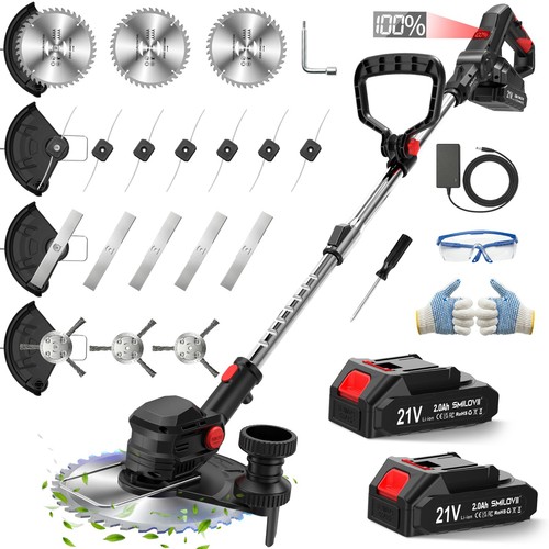 Cordless strimmer with 2x2 0ah - cordless,