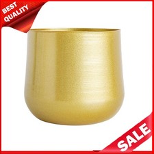 Contemporary Gold Iron Planter Pot for Indoor Outdoor Decor 20cm Diameter