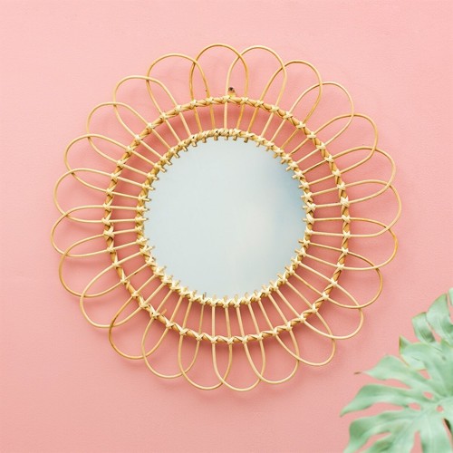 Large rattan mirror frame boho - large,