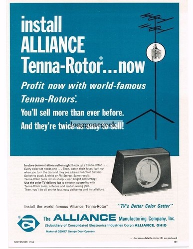 1966 alliance tenna rotor - 1966, tv