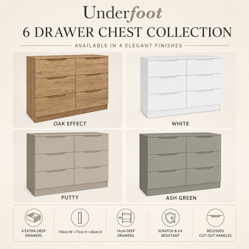 Large wide chest drawers - wide, 6