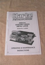 Clark Model CL300M Lathe Manual 